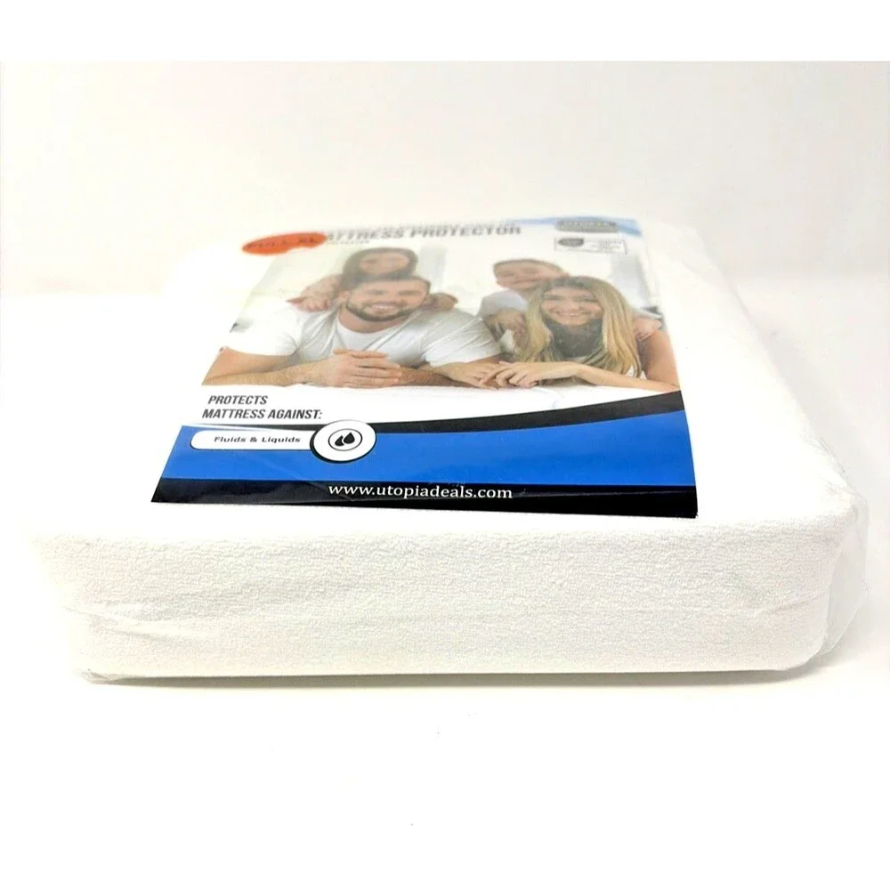 Utopia Bedding Waterproof White Terry Top Mattress Protector Full XL Dorm Apt